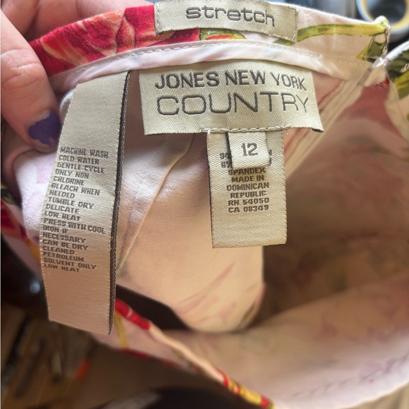 Cream+Vibrant Red Floral Cottagecore Garden Midi Skirt Women’s Size L - Picture 6 of 16